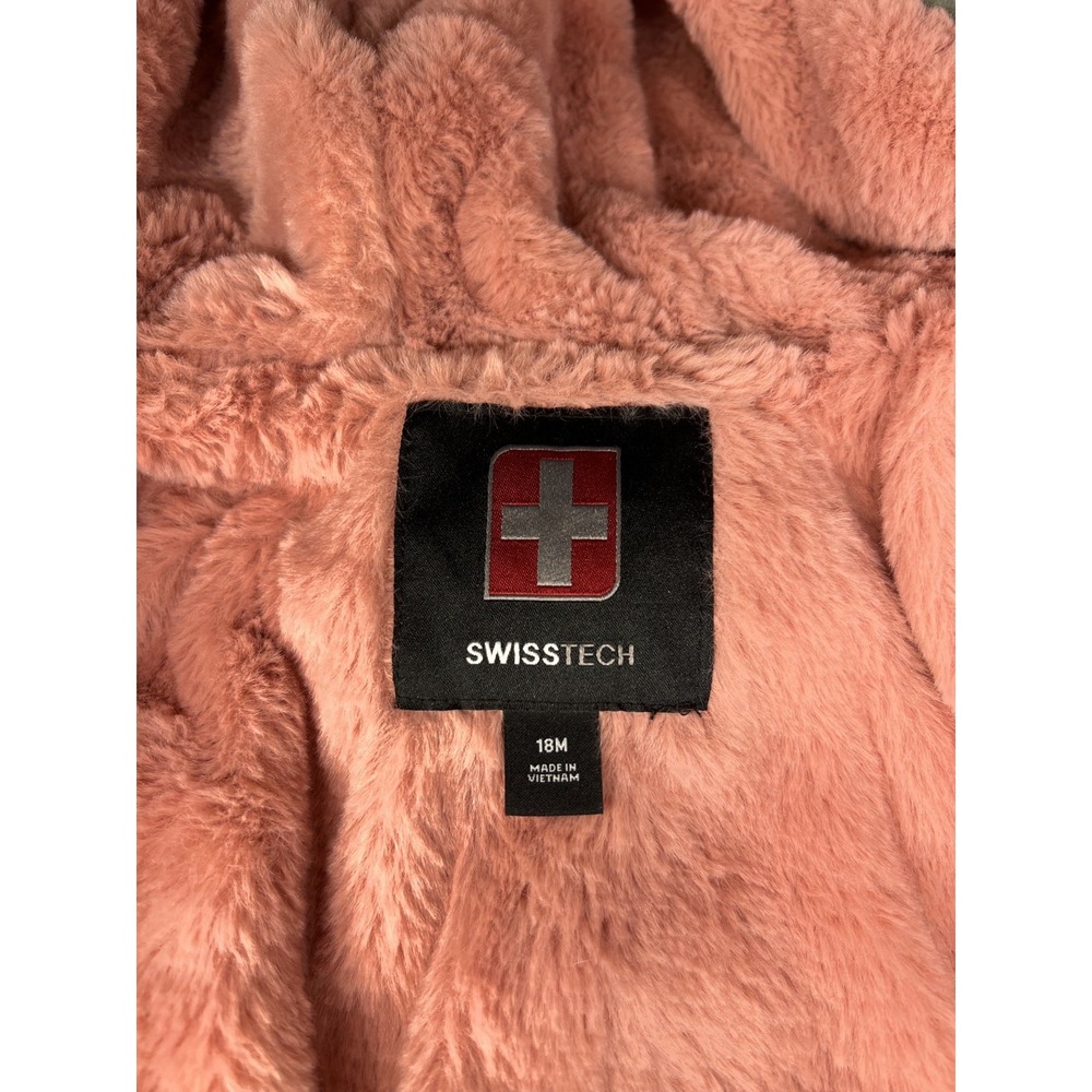 Swiss Tech Toddler Heavyweight Puffer Jacket Size 18m / Purple & Green Multic - Picture 12 of 15